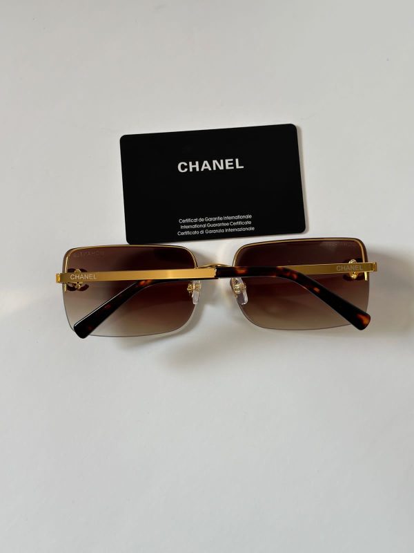 Vintage Chanel Brown Tinted Sunglasses - Image 3