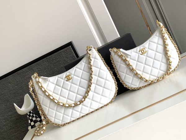 Chanel Lambskin Quilted Chain Around Hobo Bag