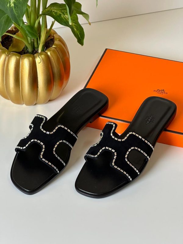 Hermes Oran Crystal Sandals For Women - Image 7