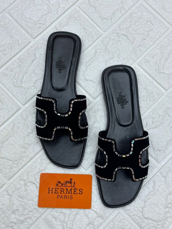 Hermes Oran Crystal Sandals For Women - Image 3