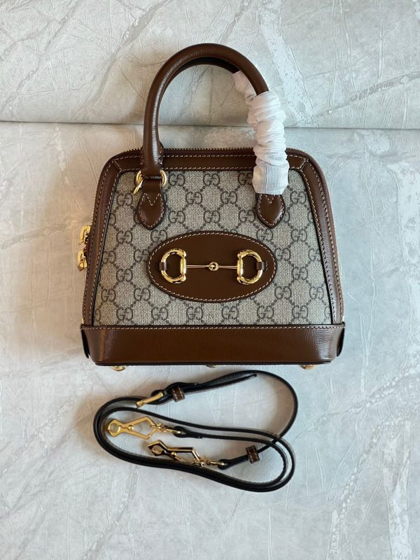 Gucci 1955 Horsebit GG Supreme Leather Bag