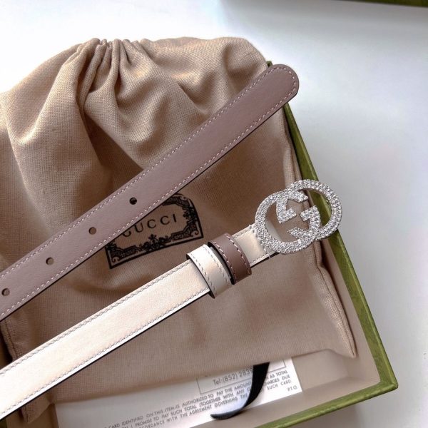 Gucci Chrystal GG Marmont Leather Belt