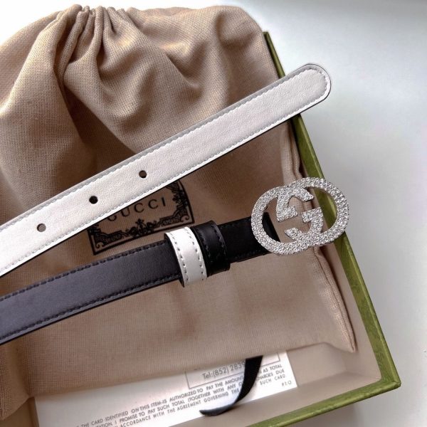Gucci Chrystal GG Marmont Leather Belt - Image 2