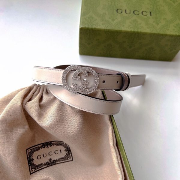 Gucci Chrystal GG Marmont Leather Belt - Image 5