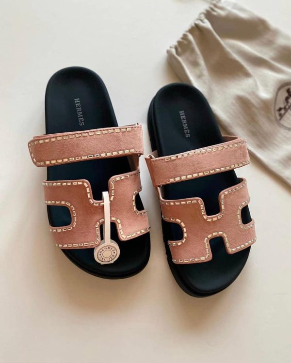 Hermes Suede Crystal Womens Chypre Sandals - Image 2