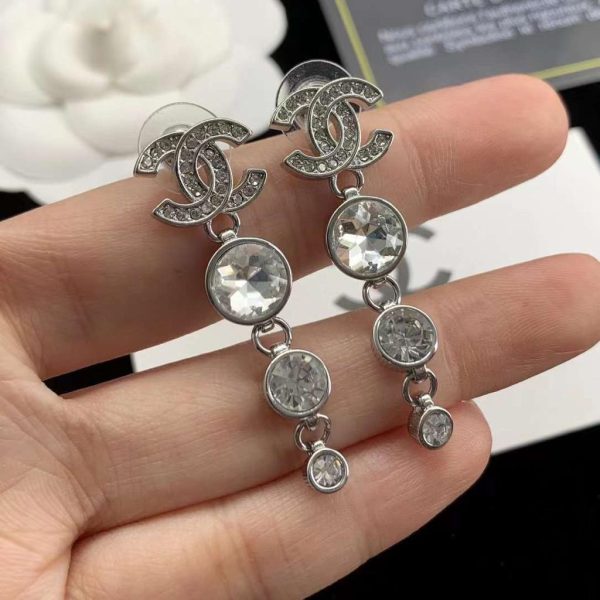 Chanel CC Faux Pearl Gold Tone Earrings - Image 10