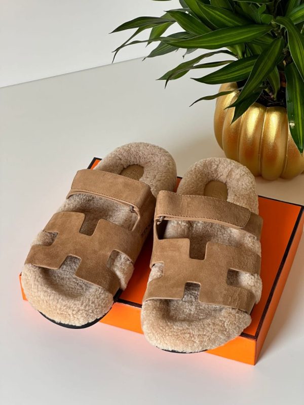 Hermes Chypre Teddy Sandals Craft Suede - Image 8