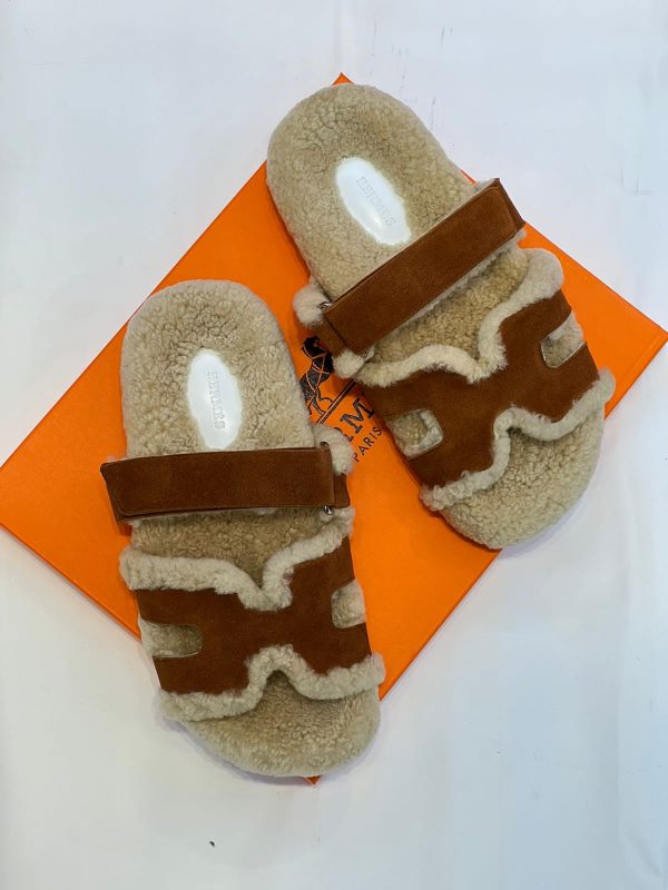 Hermes Chypre Teddy Sandals Craft Suede - Image 5