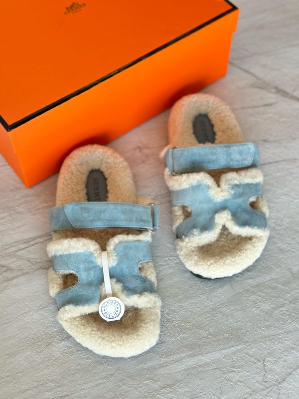 Hermes Chypre Teddy Sandals Craft Suede - Image 4