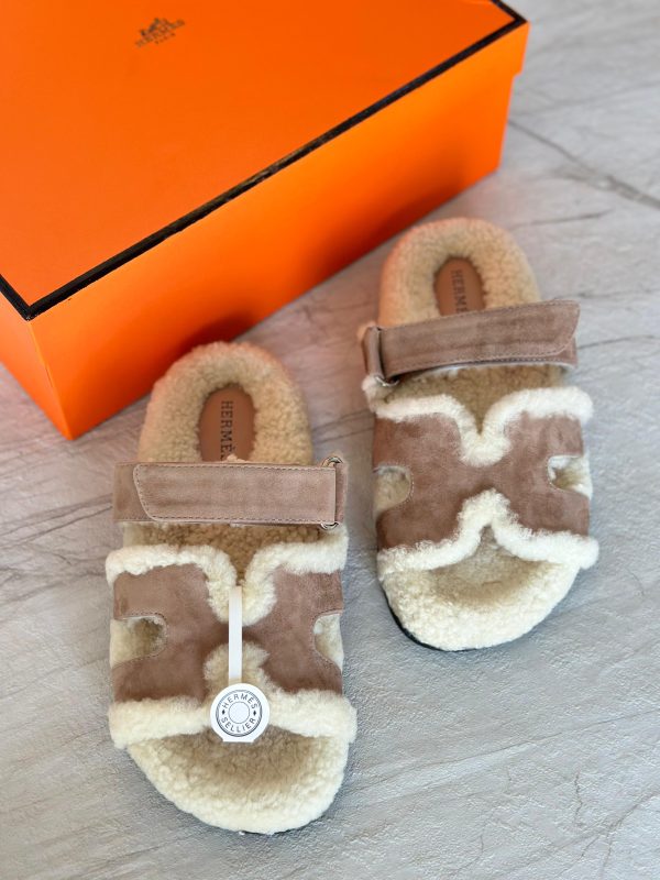 Hermes Chypre Teddy Sandals Craft Suede - Image 2