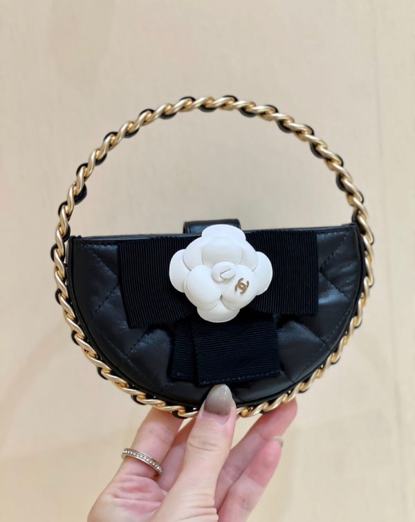 Chanel Round Chain Pouch In Lambskin - Image 2