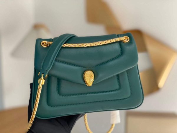 Bvlgari Leather Serpenti Reverse Shoulder Bag