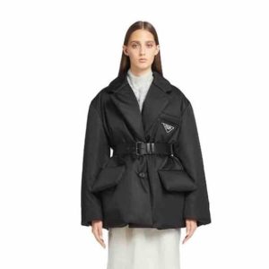 Prada Nylon Belted Puffer Jacket