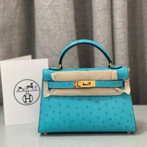 Hermes Kelly Mini K20 Ostrich Abricot