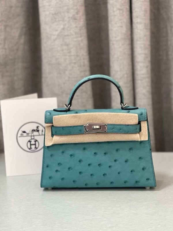 Hermes Kelly Mini K20 Ostrich Abricot - Image 4