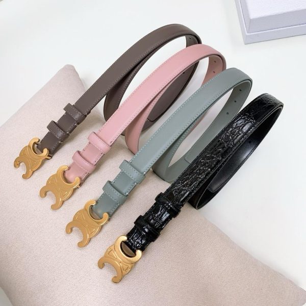Celine Triomphe Belt In Taurillon Leather Pebble - Image 2