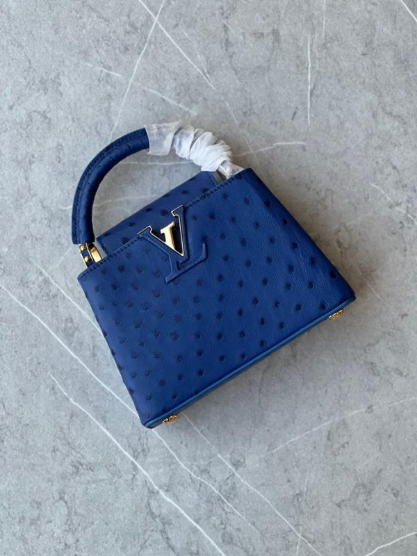 Lv Capucines Ostrich Leather Bag - Image 4