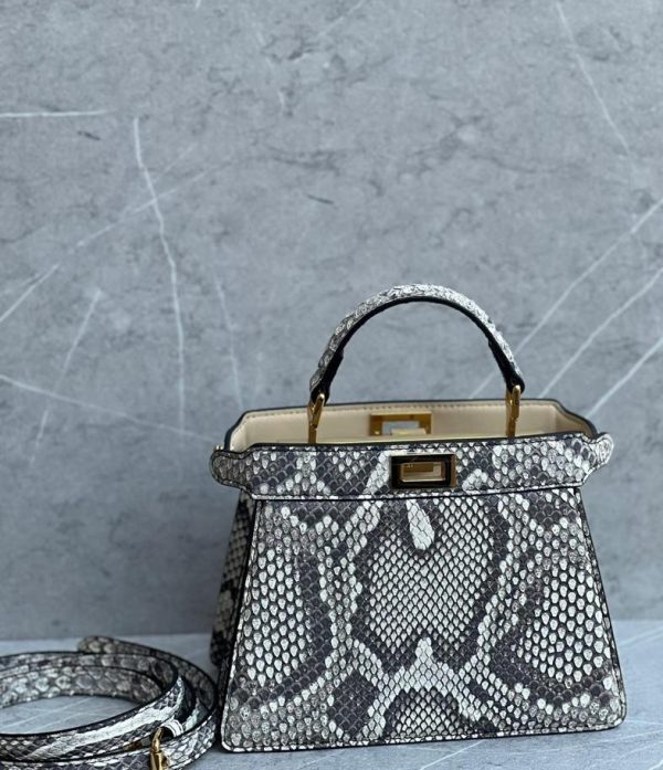 Fendi Peekaboo Iseeu Petite Gray Python Bag