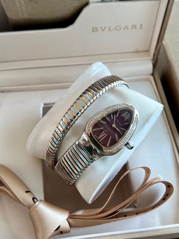 Bvlgari Stainless Steel And Diamond Serpenti Watch - Image 3