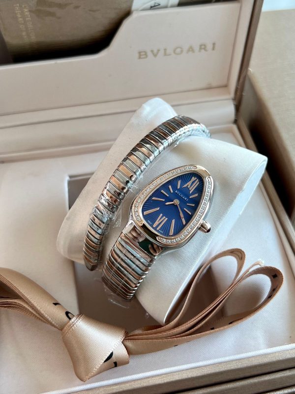 Bvlgari Stainless Steel And Diamond Serpenti Watch - Image 4