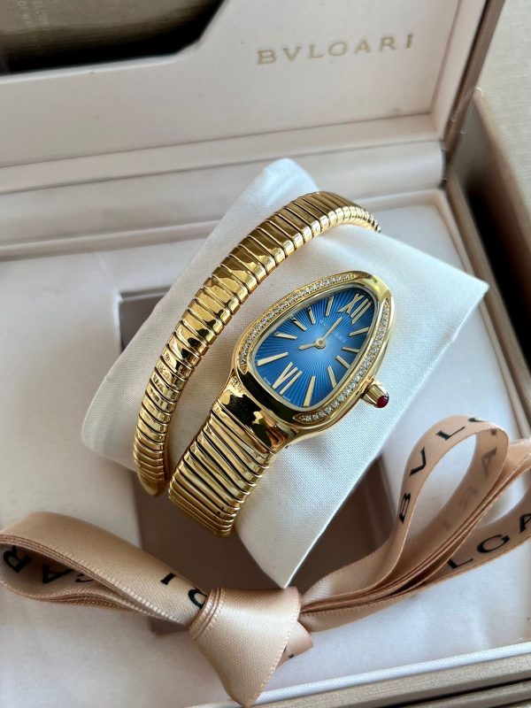Bvlgari Stainless Steel And Diamond Serpenti Watch - Image 6
