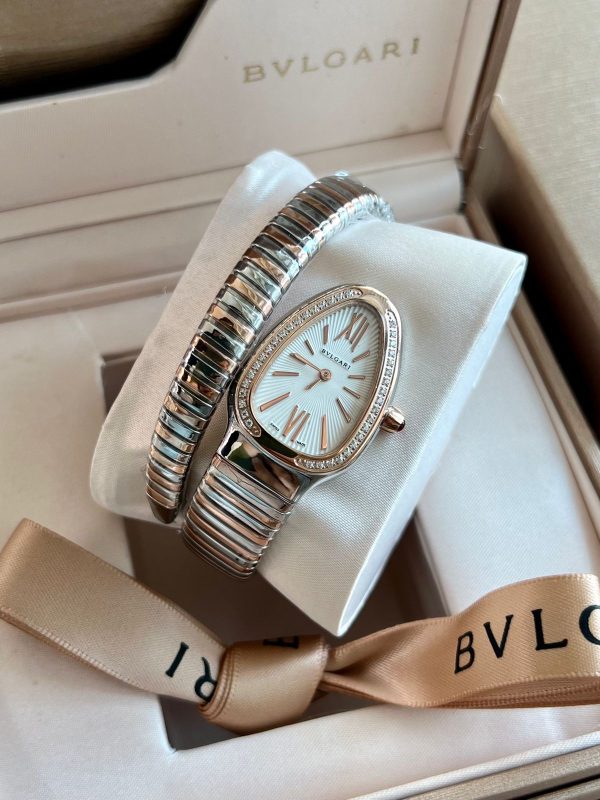 Bvlgari Stainless Steel And Diamond Serpenti Watch - Image 7
