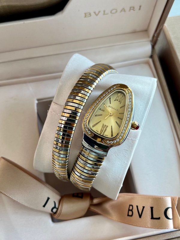 Bvlgari Stainless Steel And Diamond Serpenti Watch - Image 8