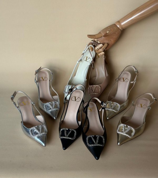 Valentino Vlogo Signature Satin Slingback Pumps - Image 2