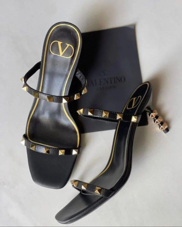 Valentino Rockstud Open Toe Slim Heels - Image 2