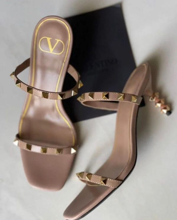 Valentino Rockstud Open Toe Slim Heels - Image 3