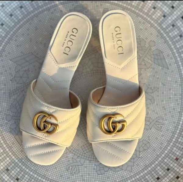 Gucci Marmont LogoEmbellished Leather Sandals - Image 2