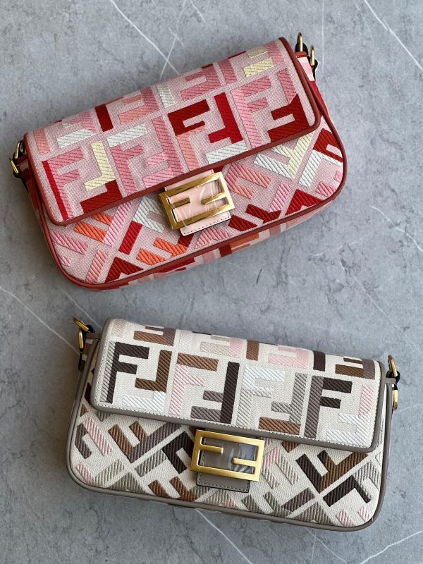 Exclusive Fendi Baguette FF Embroidery Bag
