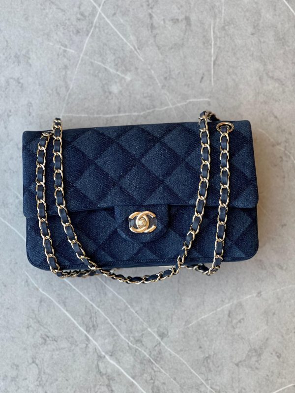 Chanel Flap Classic Denim Blue Bag - Image 3