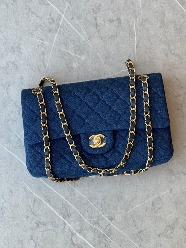 Chanel Flap Classic Denim Blue Bag - Image 4