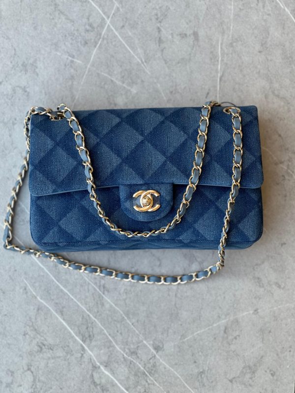 Chanel Flap Classic Denim Blue Bag - Image 5