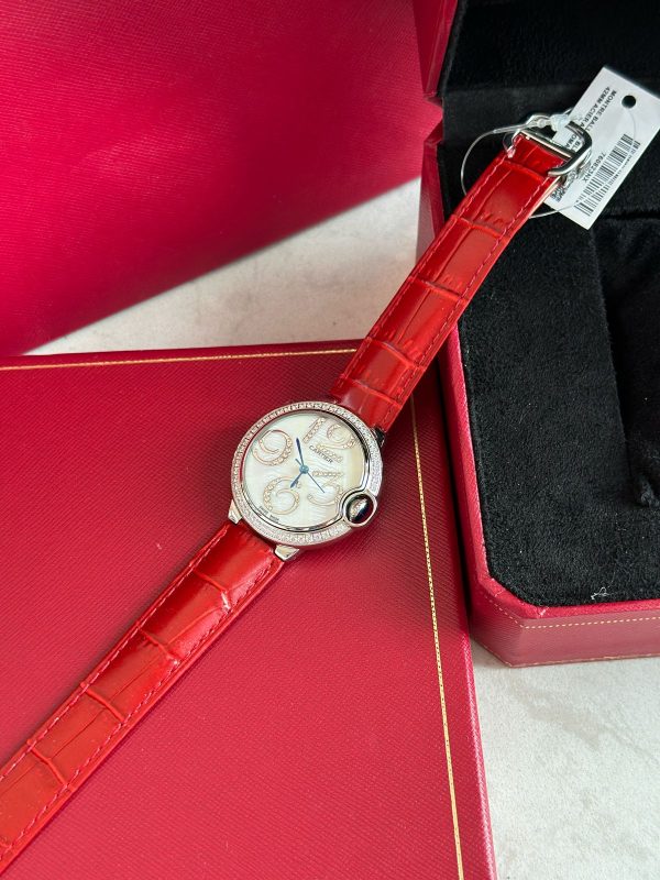 Womens Ballon Bleu De Cartier Leather Diamond Watch - Image 2