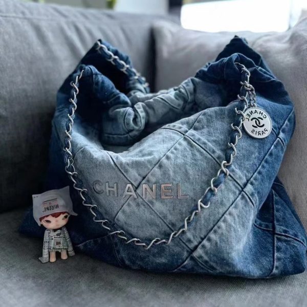 Chanel Denim Quilted Chanel 22 Blue - Image 2