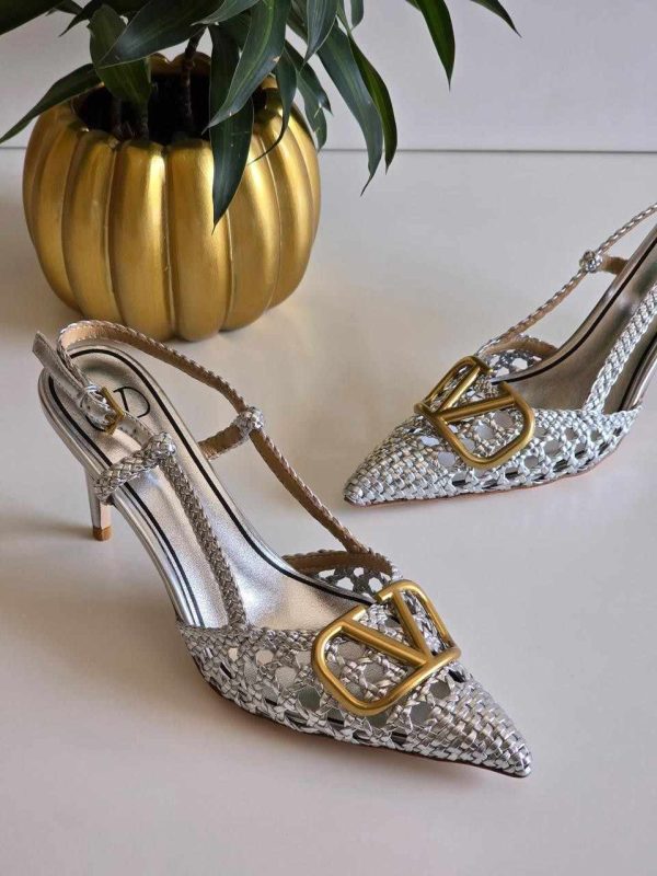 Valentino Garavani Rockstud Slingback Pumps - Image 3
