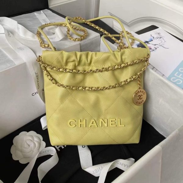 Chanel 22 Leather Mini Handbag - Image 9