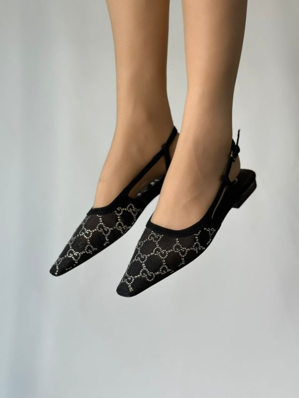Gucci Slingback Kitten Heels Crystal Embellishments - Image 9