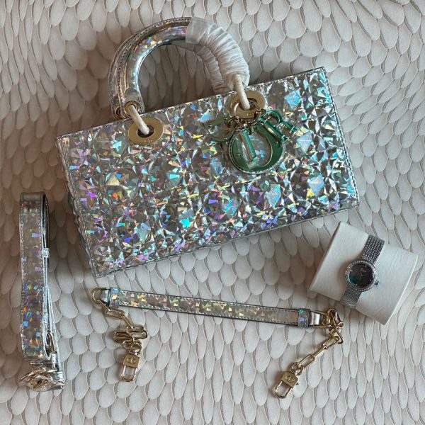 Dior Lady Dior Diamond Motif Bag - Image 3