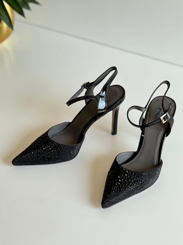 Gina Satin Crystal Embellished Heels - Image 2