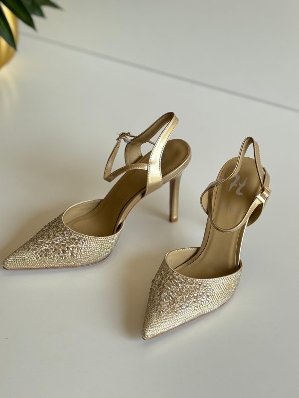 Gina Satin Crystal Embellished Heels