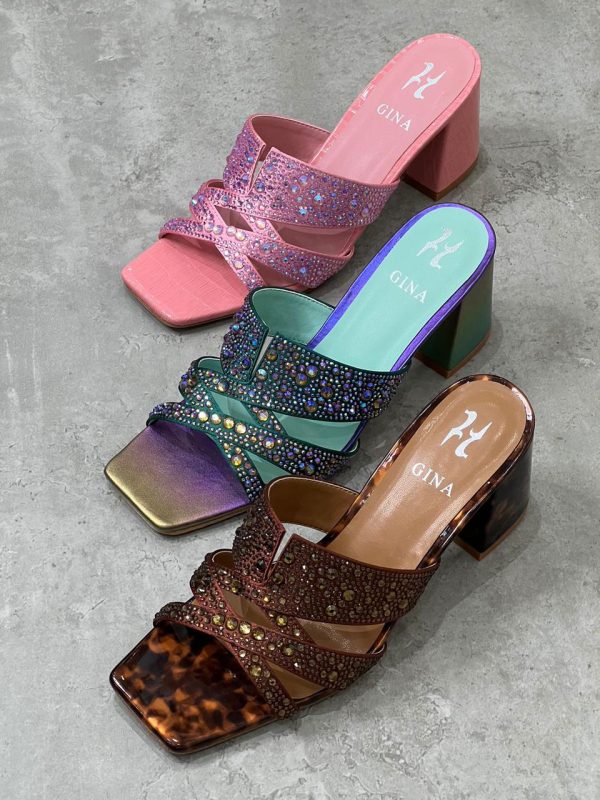 Gina Orsay In Petrol Patent Croc