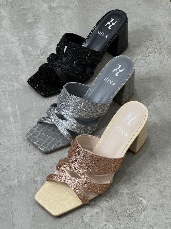 Gina Orsay In Petrol Patent Croc - Image 2