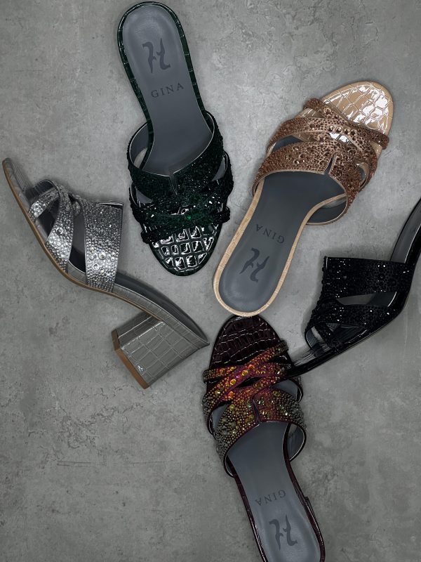 Gina Orsay In Petrol Patent Croc - Image 4