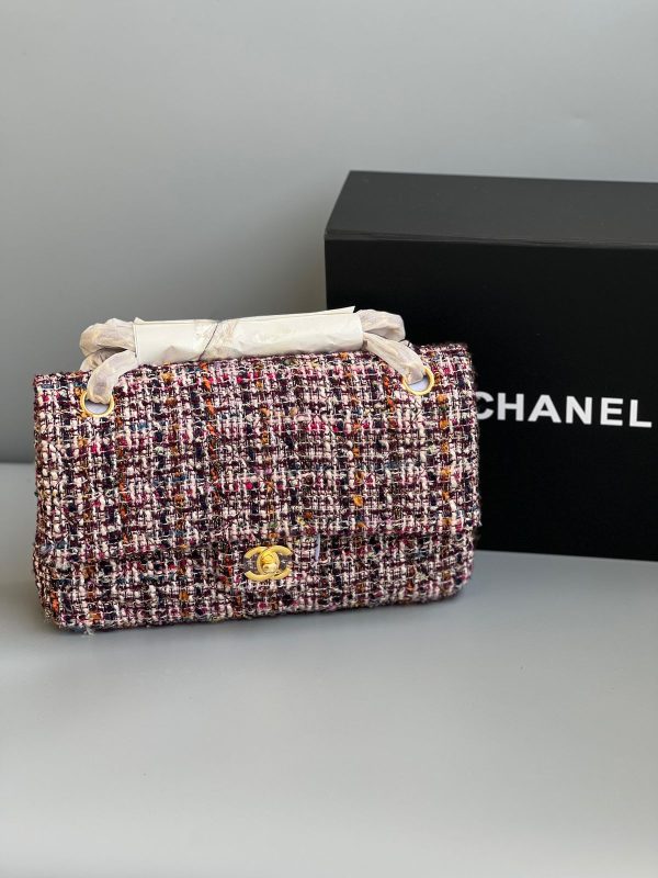 Chanel Classic Double Flap Quilted Tweed - Image 9