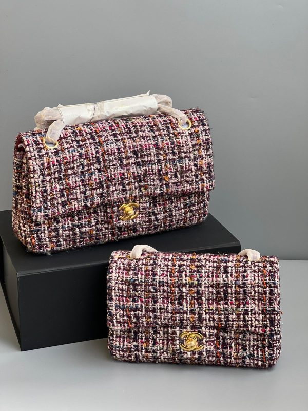 Chanel Classic Double Flap Quilted Tweed - Image 4