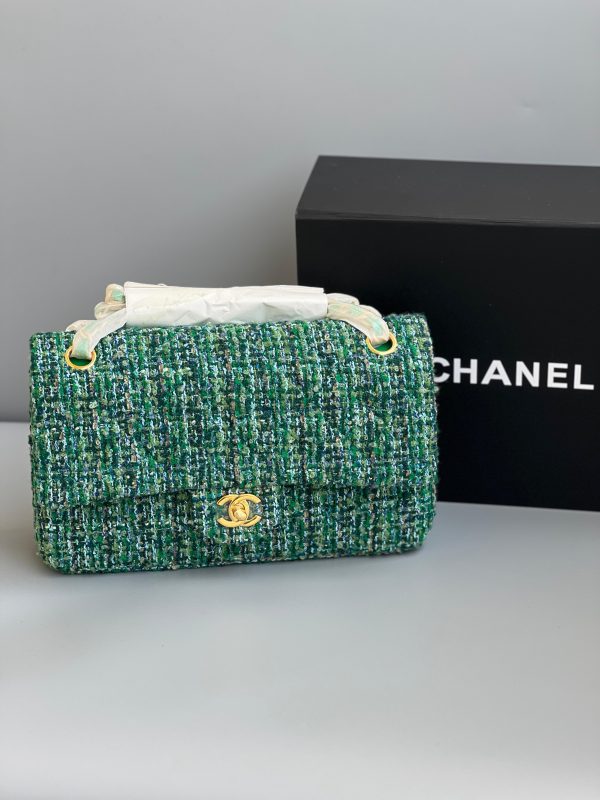Chanel Classic Double Flap Quilted Tweed - Image 11