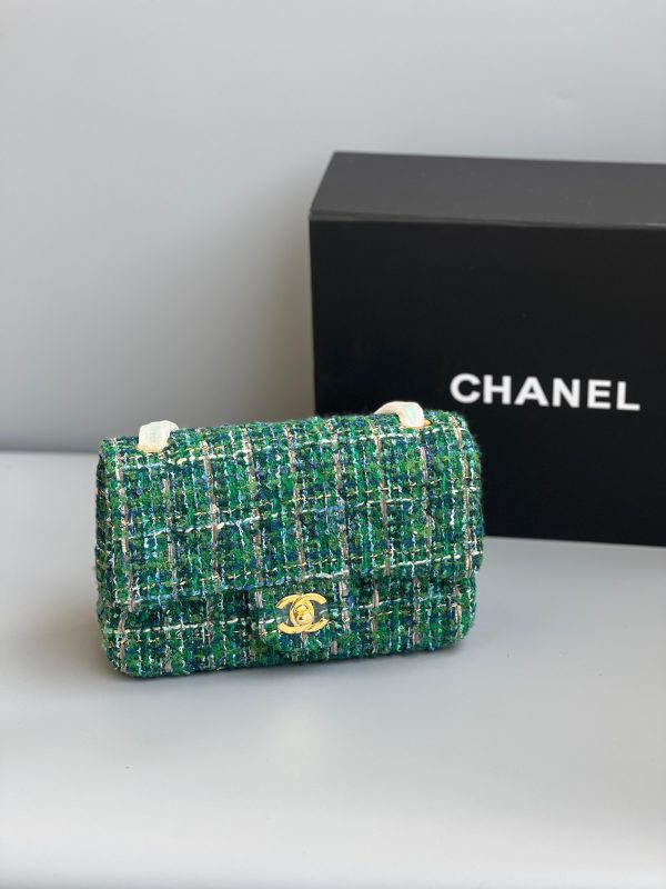 Chanel Classic Double Flap Quilted Tweed - Image 12